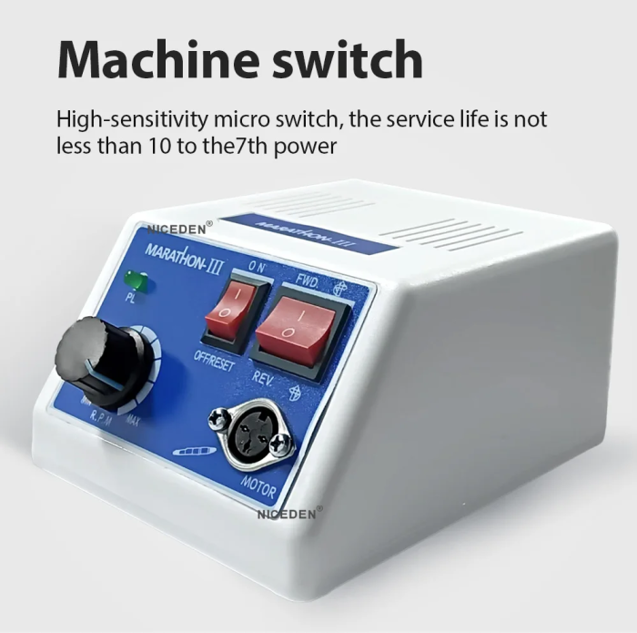 Dental Lab E Type Polishing Micromotor Polish Hand Grinder Handpiece SEAYANG MARATHON 3 Electric Motor 35000 RPM Nail Carving