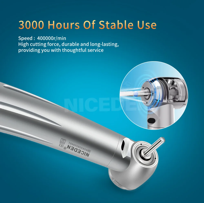 Dental Mini Head Fiber Optic LED Lights High Speed Handpiece for kids Fiber optic lighting with ceramic Bearing turbina 3 Water
