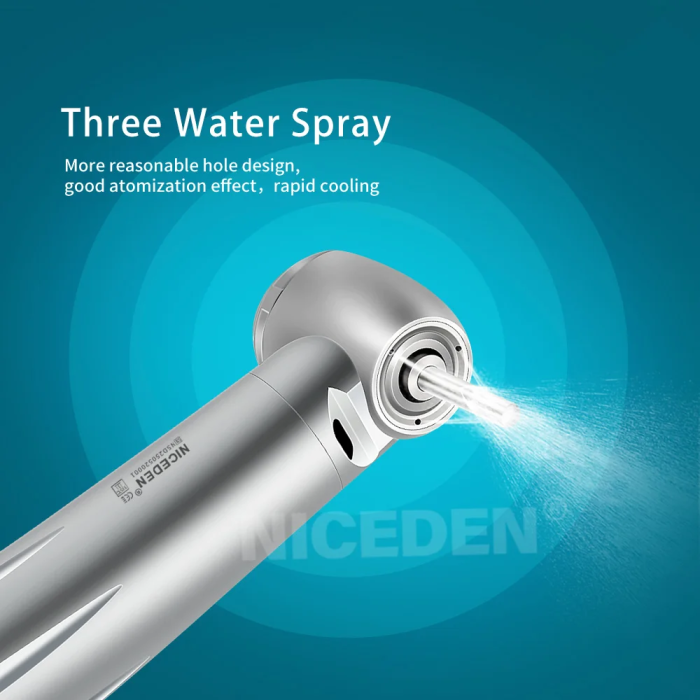 Dental Mini Head Fiber Optic LED Lights High Speed Handpiece for kids Fiber optic lighting with ceramic Bearing turbina 3 Water