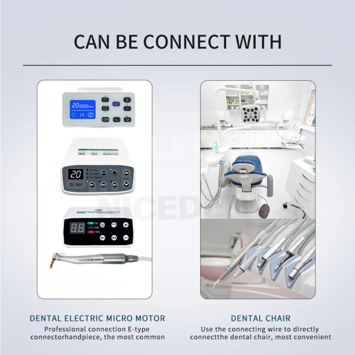 Niceden Dentistry Instruments 20:1 LED Low Speed Handpiece Fiber Optic Contra Reduction Contra Angle Push Putton