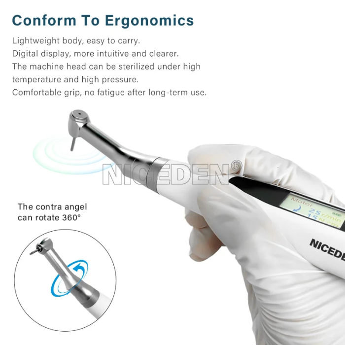 NICEDEN Dental Electric Torque Wrench Implant Universal Screwdriver Wireless Driver Dentistry Repair Tools with 16Pcs Screws