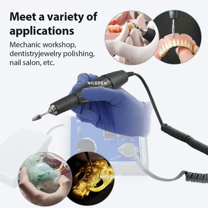 Dental Lab E Type Polishing Micromotor Polish Hand Grinder Handpiece SEAYANG MARATHON 3 Electric Motor 35000 RPM Nail Carving