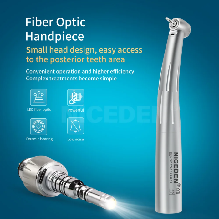 Dental Mini Head Fiber Optic LED Lights High Speed Handpiece for kids Fiber optic lighting with ceramic Bearing turbina 3 Water
