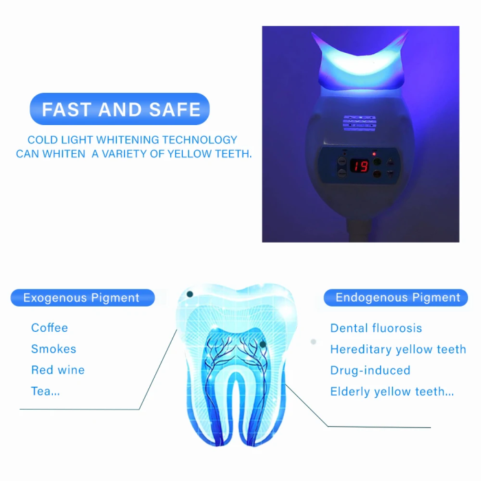 Niceden 1/3 Colour Teeth Whitening Light Professional Dental Teeth Whitening Instrument LED Light Dental Teeth Whitening Instrum