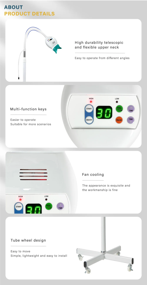 Niceden 1/3 Colour Teeth Whitening Light Professional Dental Teeth Whitening Instrument LED Light Dental Teeth Whitening Instrum