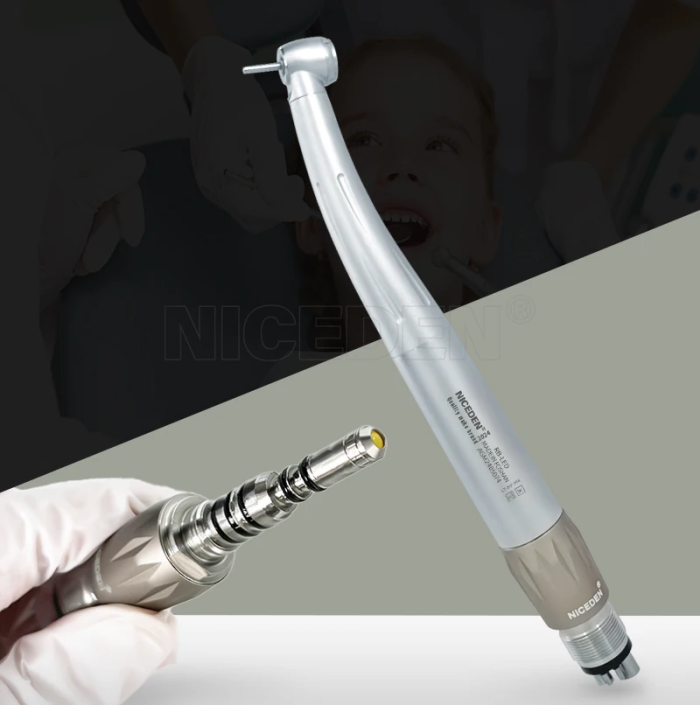 Dental Mini Head Fiber Optic LED Lights High Speed Handpiece for kids Fiber optic lighting with ceramic Bearing turbina 3 Water