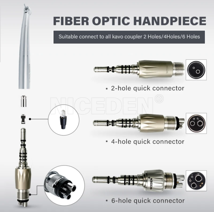 Dental Mini Head Fiber Optic LED Lights High Speed Handpiece for kids Fiber optic lighting with ceramic Bearing turbina 3 Water