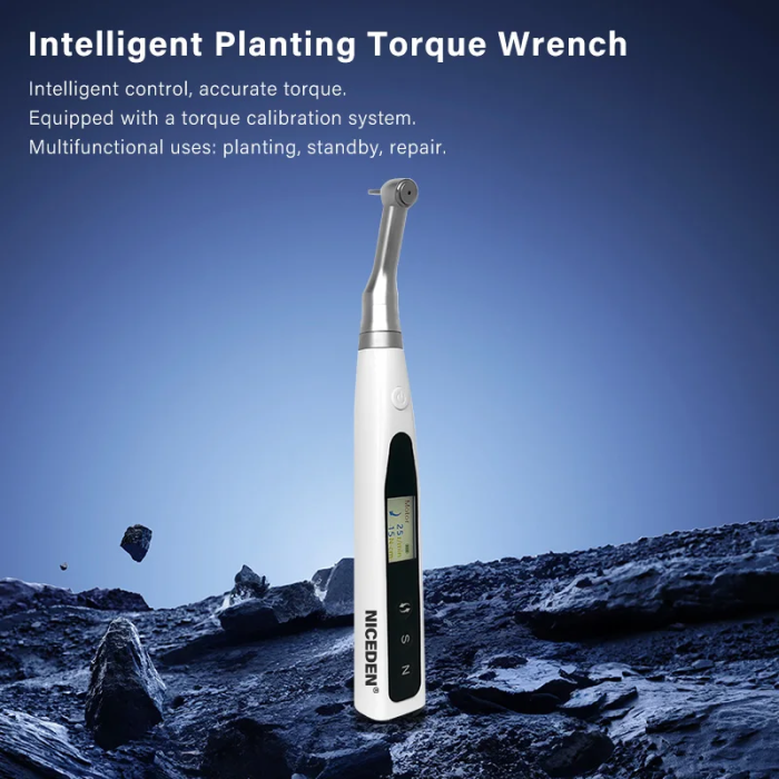 NICEDEN Dental Electric Torque Wrench Implant Universal Screwdriver Wireless Driver Dentistry Repair Tools with 16Pcs Screws
