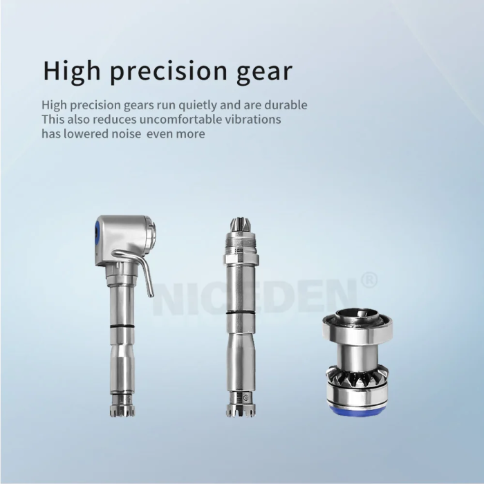 Niceden Dentistry Instruments 20:1 LED Low Speed Handpiece Fiber Optic Contra Reduction Contra Angle Push Putton