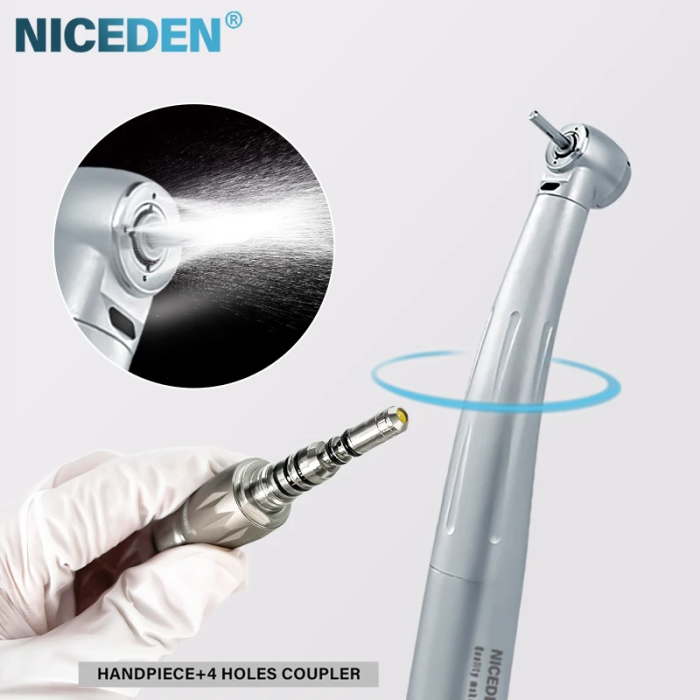 Dental Mini Head Fiber Optic LED Lights High Speed Handpiece for kids Fiber optic lighting with ceramic Bearing turbina 3 Water