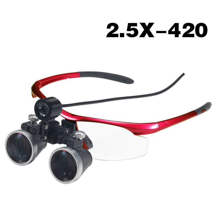 Dental Oral Glasses Magnifying Glass w/LED Headlight 3.5 Times Orthopedic New