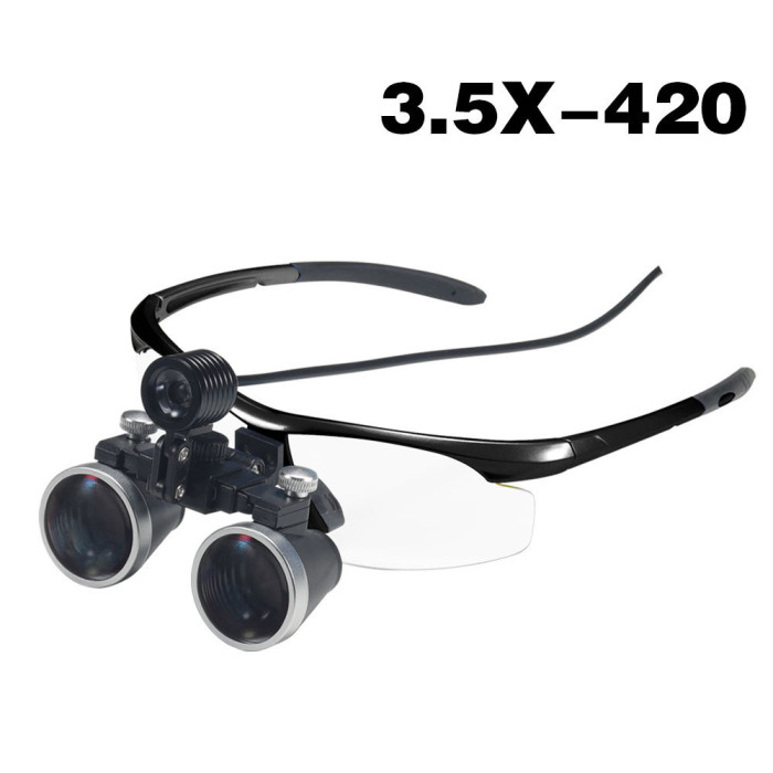 Dental Oral Glasses Magnifying Glass w/LED Headlight 3.5 Times Orthopedic New