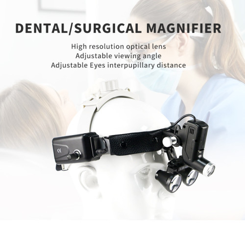 2.5X 3.5X Dental Binocular Loupes Dental LED Light Lamp Brightness Spot Adjustable Dental Lab 5W Headlamp For Surgical Headlight