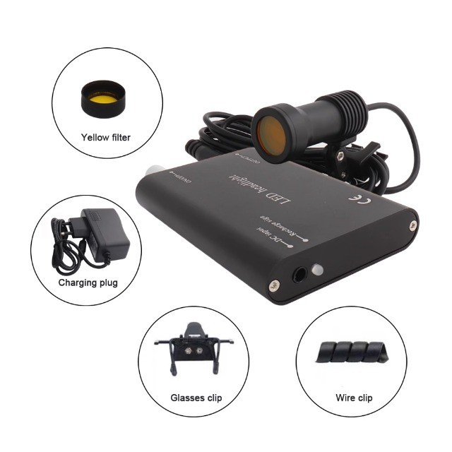Dental Oral Special Magnifying Glass Headlamp w/5W Clip Spotlight Amplified New