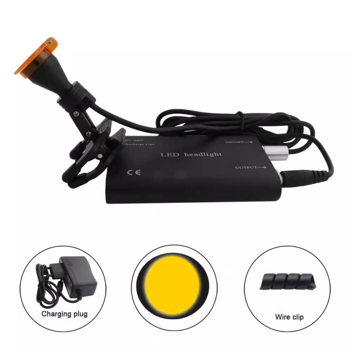 Dental Oral Special Magnifying Glass Headlamp w/5W Clip Spotlight Amplified New