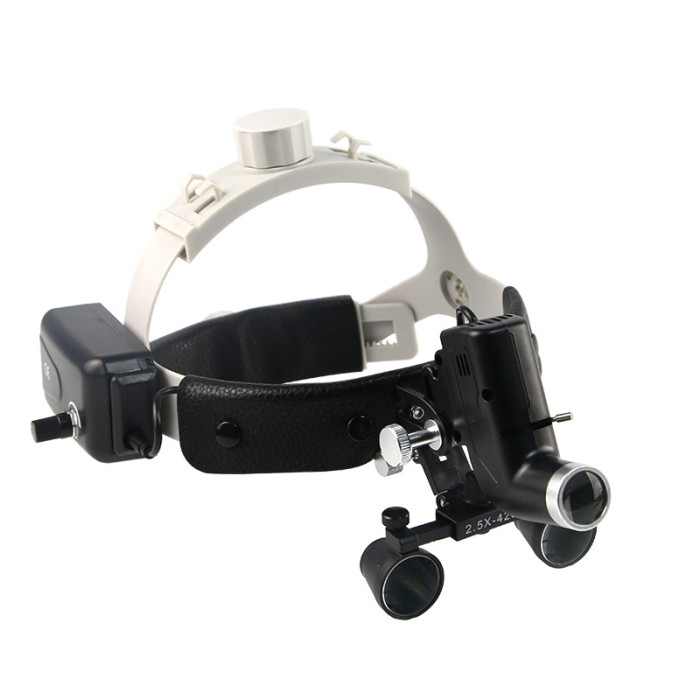 2.5X 3.5X Dental Binocular Loupes Dental LED Light Lamp Brightness Spot Adjustable Dental Lab 5W Headlamp For Surgical Headlight