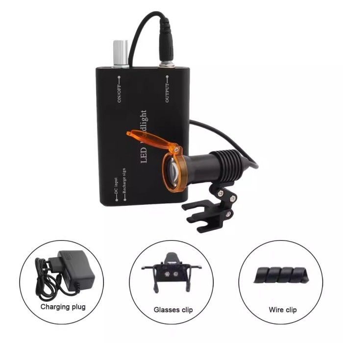 Dental Oral Special Magnifying Glass Headlamp w/5W Clip Spotlight Amplified New