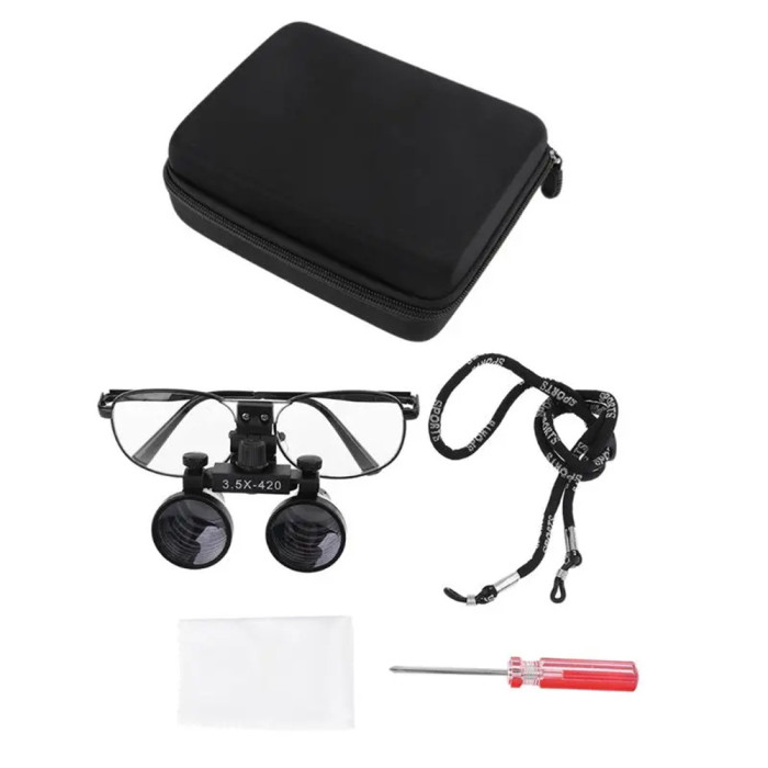 Dental Oral Magnifying Lens w/Light Surgery Orthopedic Medical w/LED Headlight 