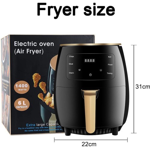 6L Air Fryer Multi-Function Touch Screen Large Capacity Fries Roasting & Baking