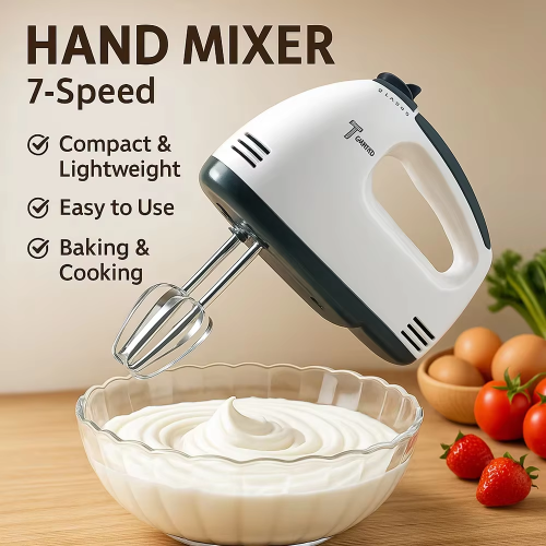 7-Speed Handheld Electric Egg Beater Mini Automatic Mixer Household Kitchen Tool