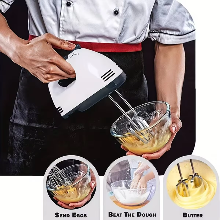 7-Speed Handheld Electric Egg Beater Mini Automatic Mixer Household Kitchen Tool