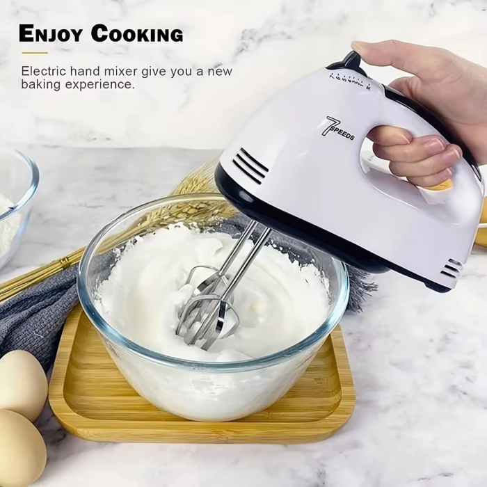 7-Speed Handheld Electric Egg Beater Mini Automatic Mixer Household Kitchen Tool