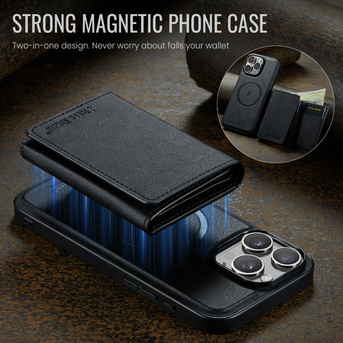 For Apple iPhone 17 Pro Max 16 15 14 13 12 Phone Cover Leathe Magnetic Case 2in1
