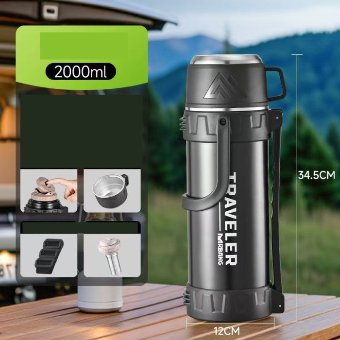 5.2L Large Capacity Pot Stainless Steel Kettle 316 Outdoor Bottle Car Thermos