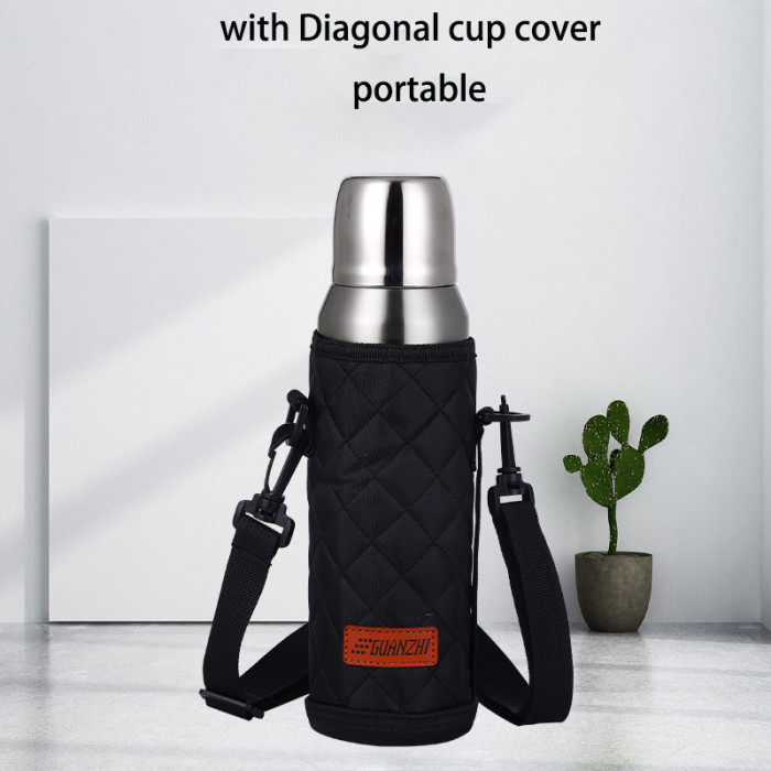 Double Lid Vacuum Cup Stainless Steel Cup Student Outdoor Kettle Tumbler Pot 