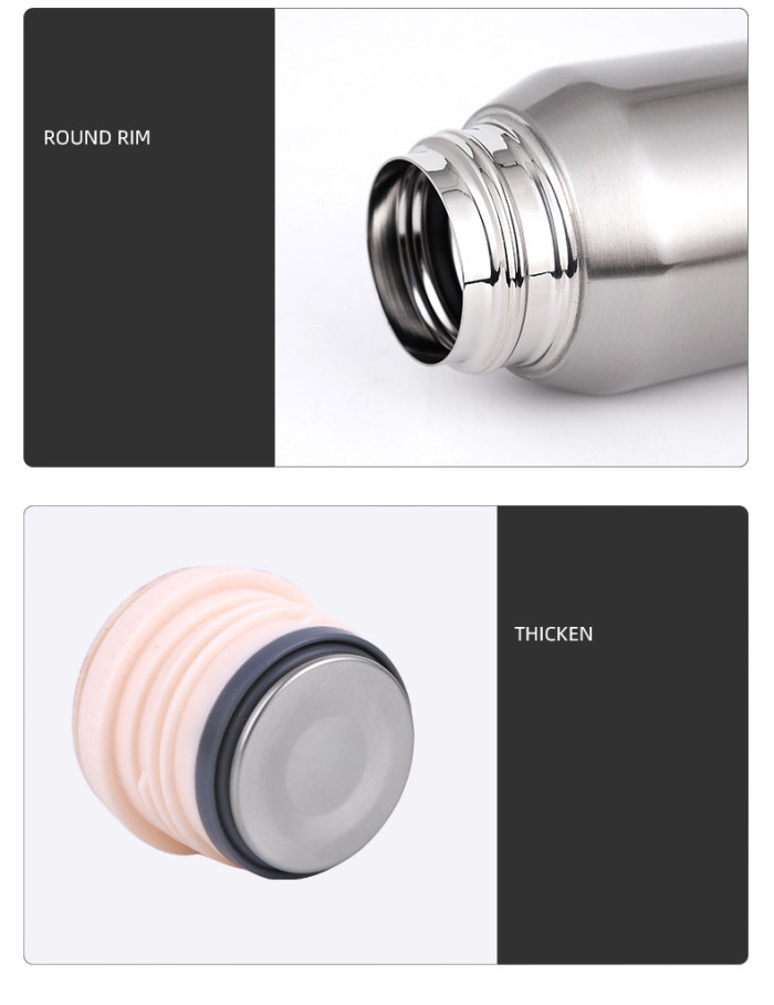 Double Lid Vacuum Cup Stainless Steel Cup Student Outdoor Kettle Tumbler Pot 
