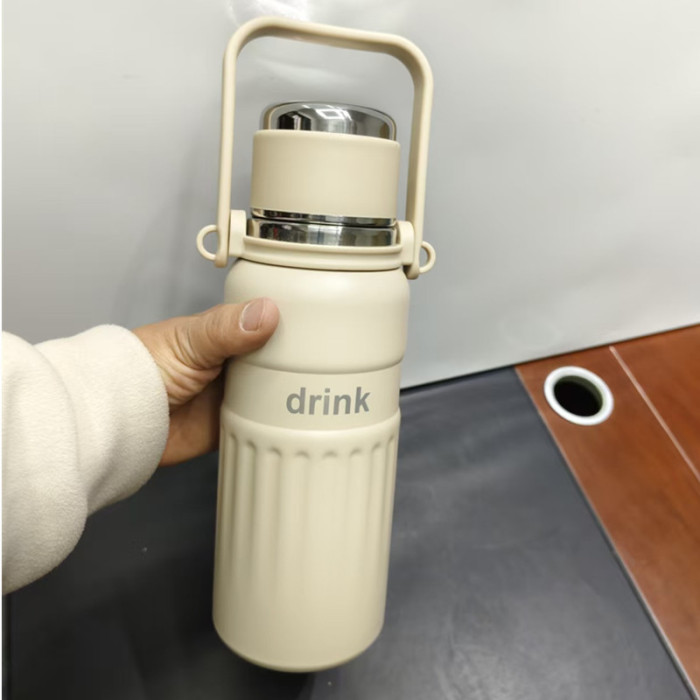Water Bottle Vacuum Cup Portable Straw Thermal Insulation Cup Children's Student