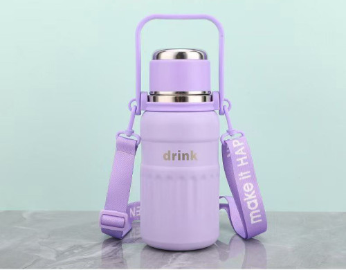 Water Bottle Vacuum Cup Portable Straw Thermal Insulation Cup Children's Student