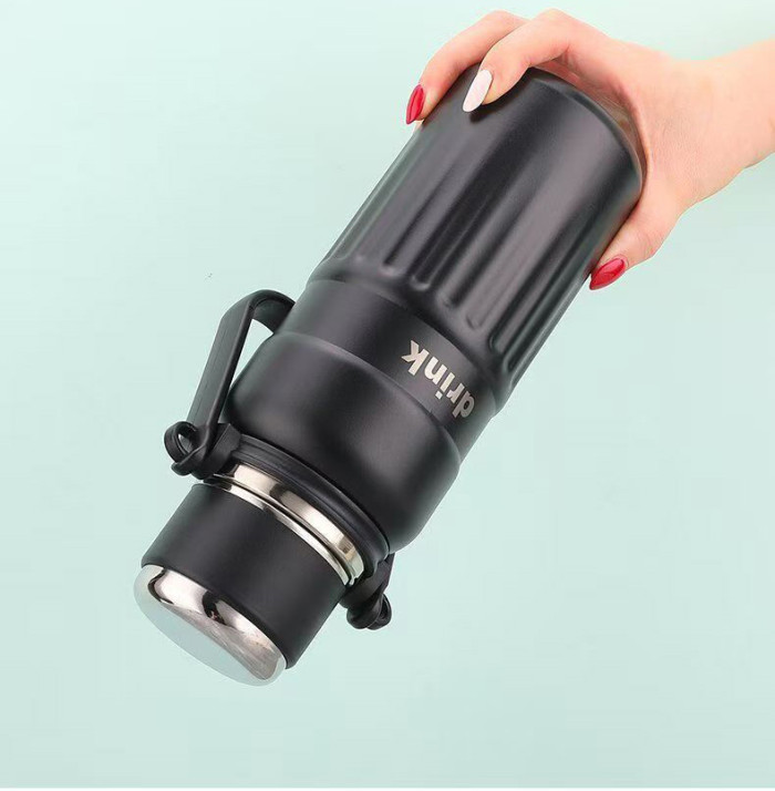 Water Bottle Vacuum Cup Portable Straw Thermal Insulation Cup Children's Student