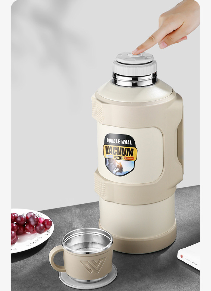 6L Insulation Pot Outdoor Large Capacity Steel Bottom Kettle Travel Tumbler Pot