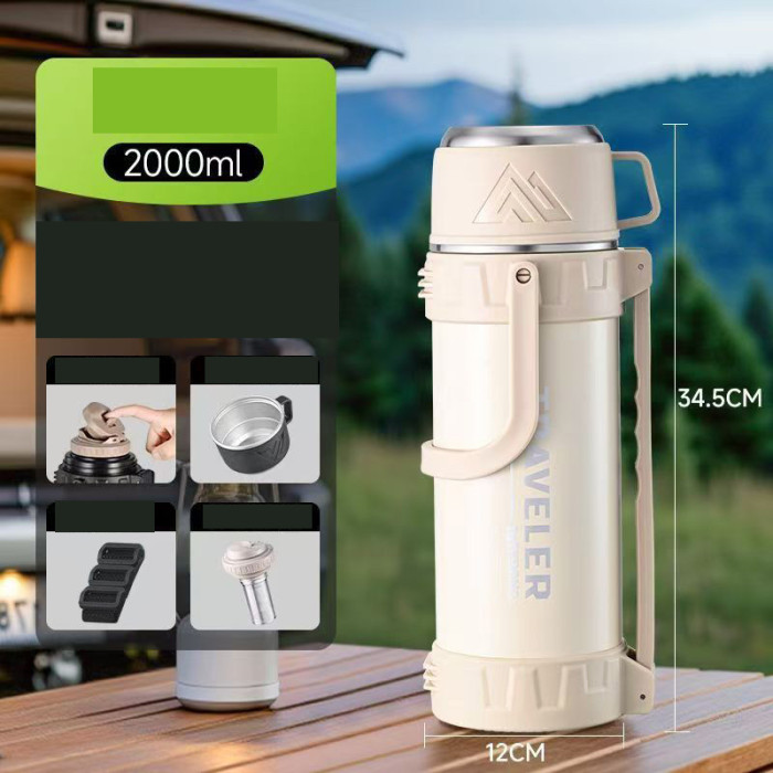 5.2L Large Capacity Pot Stainless Steel Kettle 316 Outdoor Bottle Car Thermos