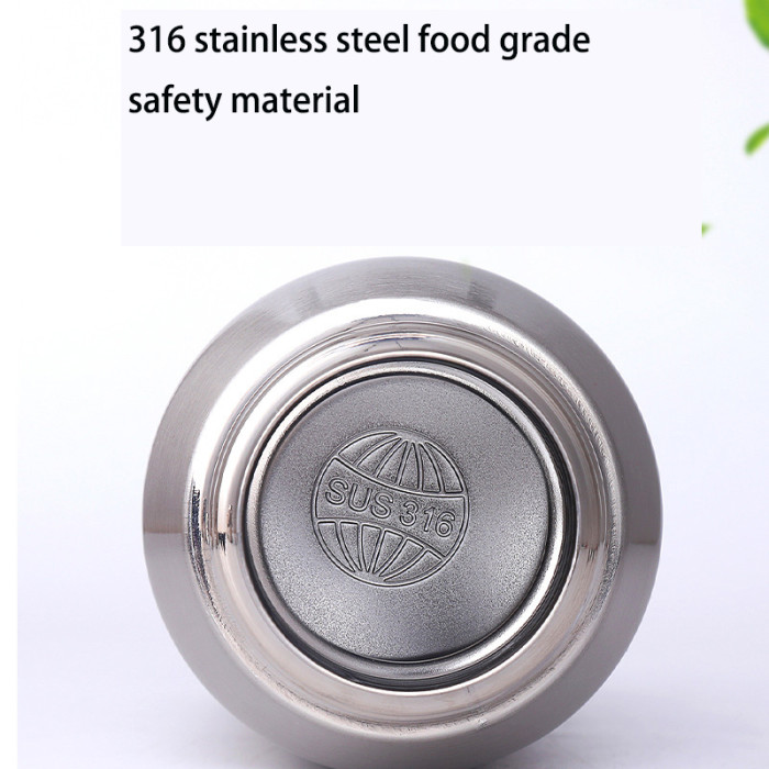 Double Lid Vacuum Cup Stainless Steel Cup Student Outdoor Kettle Tumbler Pot 