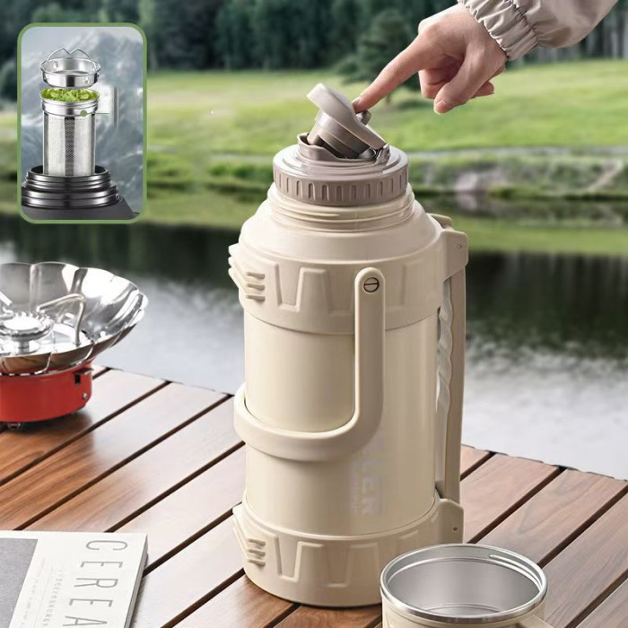 5.2L Large Capacity Pot Stainless Steel Kettle 316 Outdoor Bottle Car Thermos
