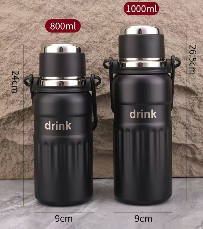 Water Bottle Vacuum Cup Portable Straw Thermal Insulation Cup Children's Student