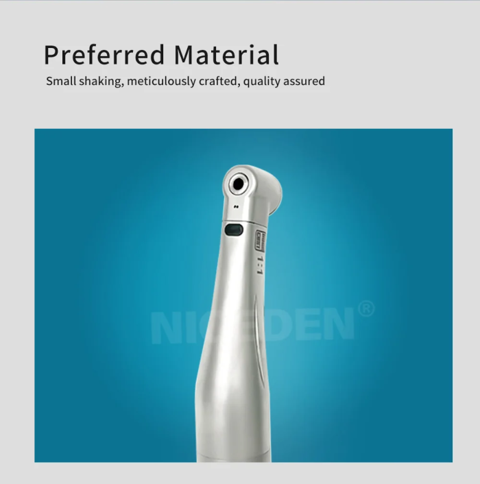 Dental Low Speed 1:1 Handpiece Contra Angle E-Type  Stainless Steel Fiber Optic