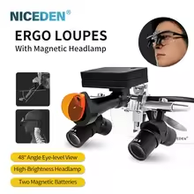 Dental 48 ° Ergo Loupes 4X Medical Magnifying Glass Prevent Bending Dentistry