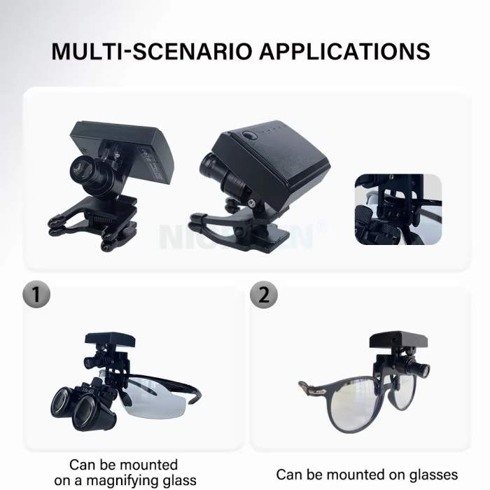 New Dental 5W Wireless LED Headlight Binocular Light For Dentist Loupe Magnifier