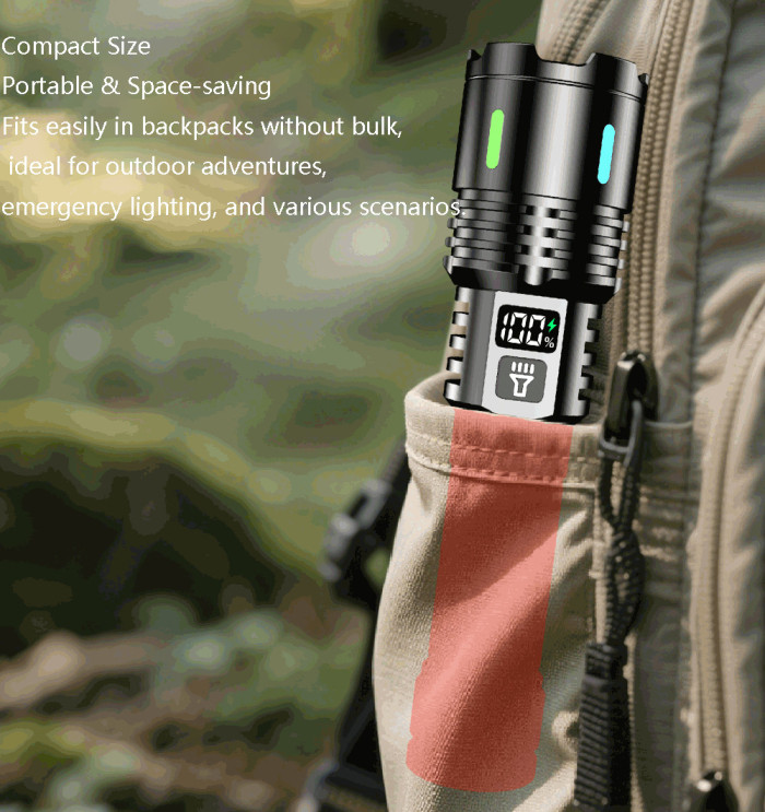 Strong Light Flashlight Rechargeable Outdoor Digital Torch Portable Patrol New
