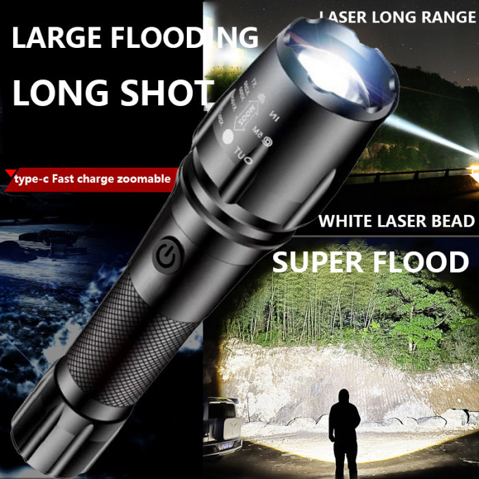 Strong Light Rechargeable Flashlight Household Outdoor Portable Flashlight Torch
