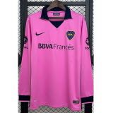 2013-2014 Boca Juniors Pink Long Sleeve Retro Soccer Jersey (长袖)