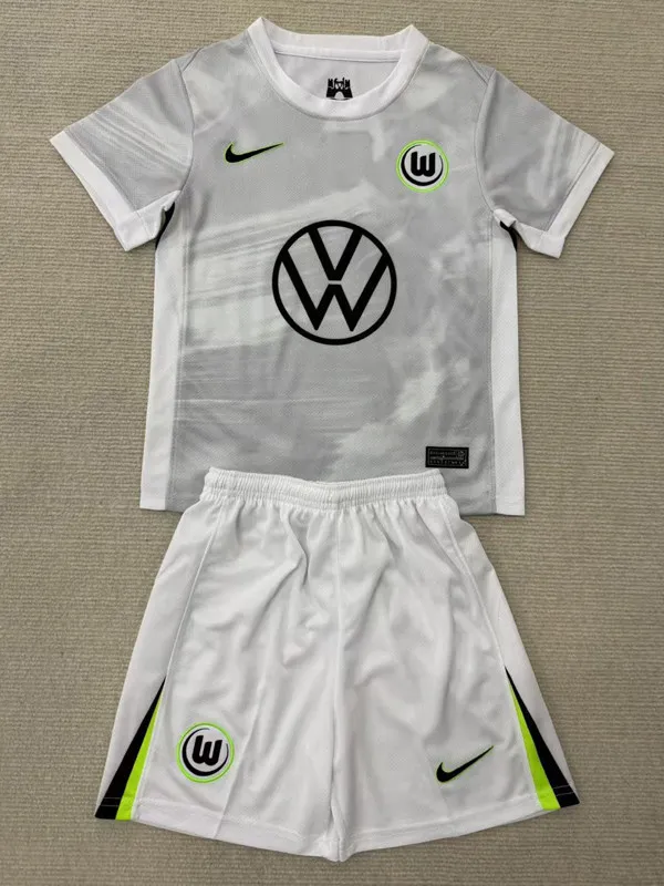 25-26 Wolfsburg Away Kids Soccer Jersey