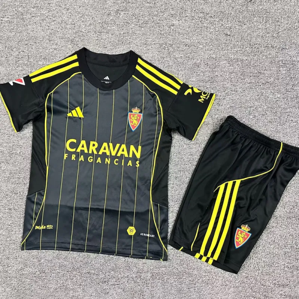 25-26 Zaragoza Away Kids Soccer Jersey 1:1 Thai Quality