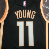 HAWKS YOUNG #11 Black Top Quality Hot Pressing NBA Jersey