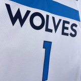 22-23 Timberwolves ANDERSON #1 White Top Quality Hot Pressing NBA Jersey