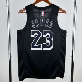 LAKERS JAMES #23 Black Top Quality Hot Pressing NBA Jersey
