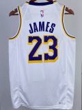 22-23 LAKERS JAMES #23 White Top Quality Hot Pressing NBA Jersey(圆领)